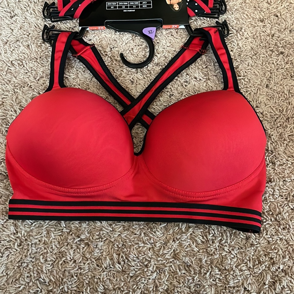 NWT WORKOUT! TWO SPORT BRA SET SZ 2X